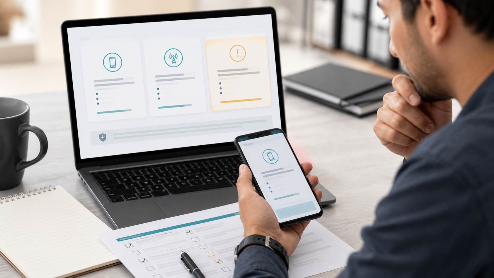 Support analyst reviewing a phone verification report before approval for Phone Model Codes Explained for Everyday Users